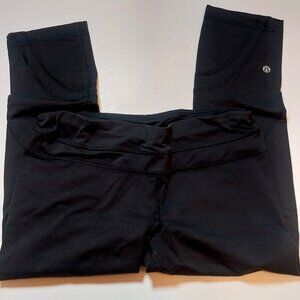 LULULEMON WIDE WAISTBAND CROPPED YOGA LEGGING BLACK XS